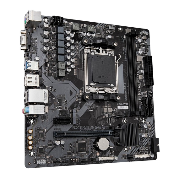 Placă de bază Gigabyte B650M S2H, AM5, AMD B650, Micro-ATX, 2 image