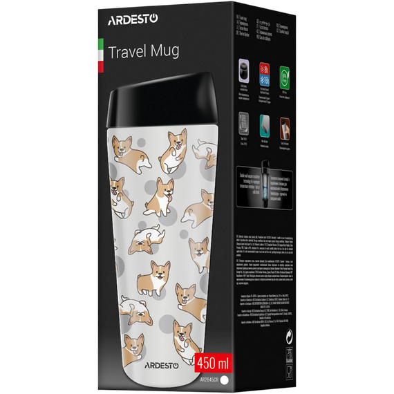Cană termos Ardesto AR2645CR, 0,45L, Gri, 3 image