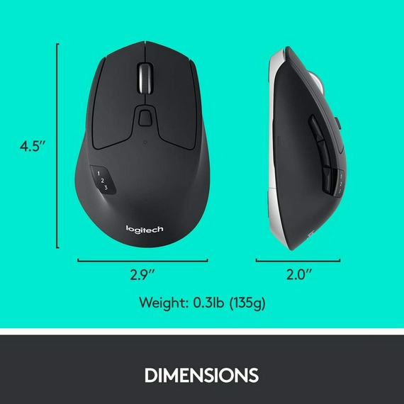 Mouse Wireless Logitech M720, Negru, 2 image