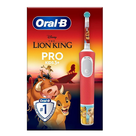 Periuță de dinți electrică Braun Oral-B Pro Kids Lion King, Roșu | Alb, 2 image