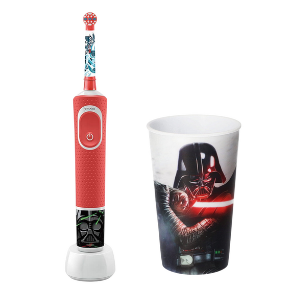 Periuță de dinți electrică Braun Kids D100 StarWars, Roșu, 2 image