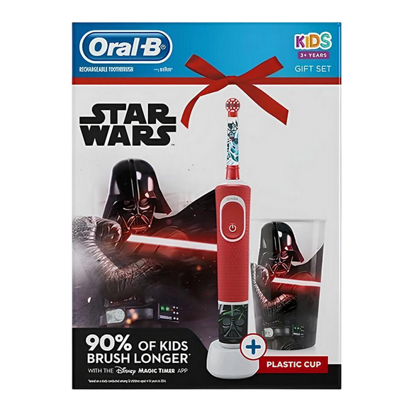 Periuță de dinți electrică Braun Kids D100 StarWars, Roșu, 3 image