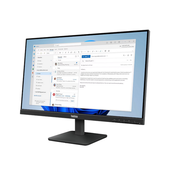 23,8" Monitor Lenovo ThinkVision S24-4e, IPS 1920x1080 FHD, Negru, 3 image