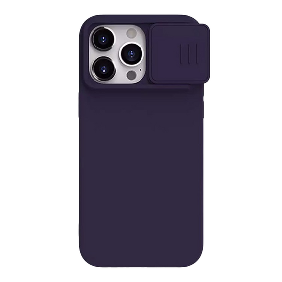 Husă Nillkin iPhone 15 Pro Max, CamShield Silky Silicone, Dark Purple
