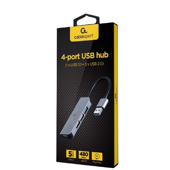 Adaptor Hub Gembird UHB-U3P1U2P3-01, Argintiu, 3 image