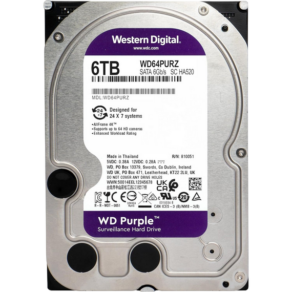 Unitate HDD Western Digital WD Purple, 3.5", 6 TB 