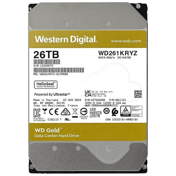 Unitate HDD Western Digital WD Gold, 3.5", 26 TB 