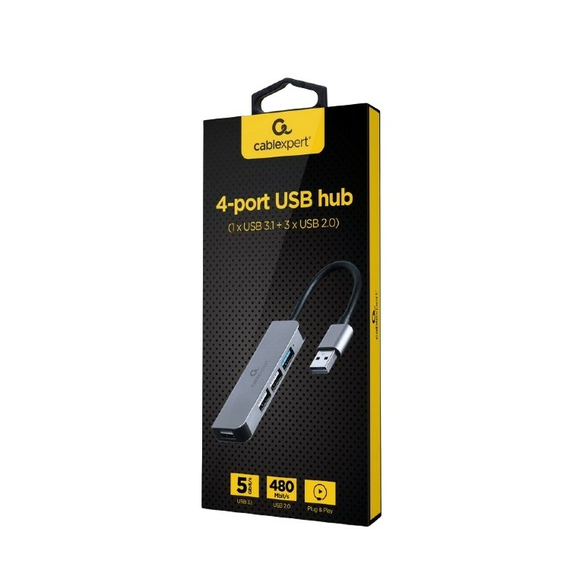 Adaptor Hub Gembird UHB-U3P1U2P3-01, Argintiu, 2 image