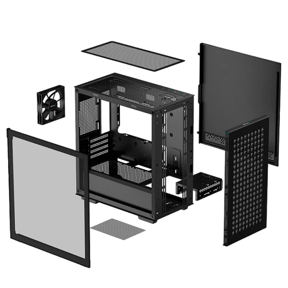 Carcasă PC Deepcool CH370, Mini-Tower, Fără PSU, Negru, 3 image