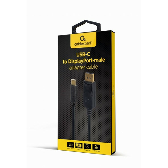Cablu Video Cablexpert A-CM-DPM-01, USB Type-C (M) - DisplayPort (M), 2 m, Negru, 3 image