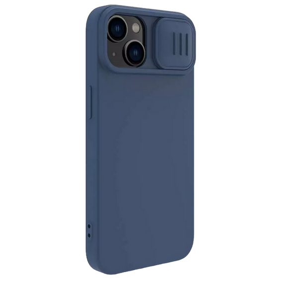 Husă Nillkin iPhone 15 Plus, CamShield Silky Silicone, Albastru Marin, 2 image