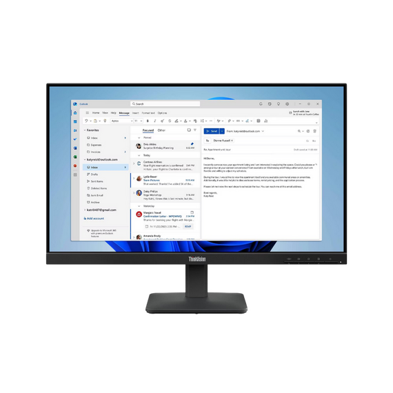 23,8" Monitor Lenovo ThinkVision S24-4e, IPS 1920x1080 FHD, Negru