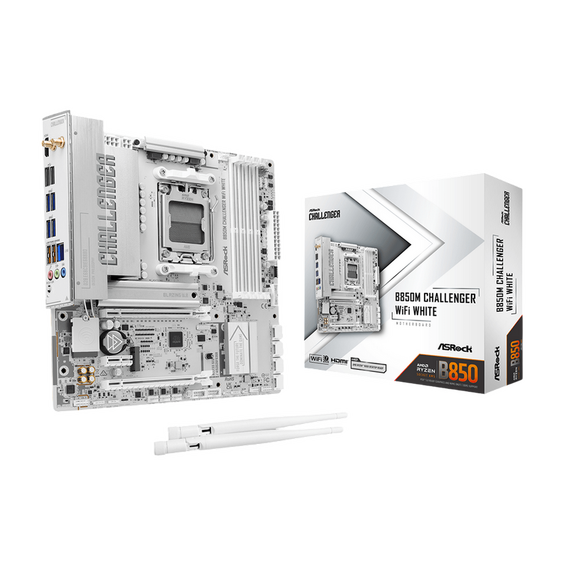 Placă de bază ASRock B850M CHALLENGER WIFI WHITE, AMD B850, Micro-ATX