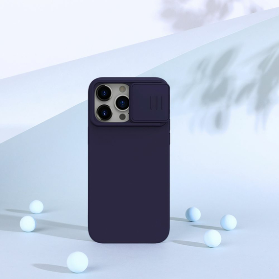 Husă Nillkin iPhone 15 Pro, CamShield Silky Silicone, Dark Purple, 3 image