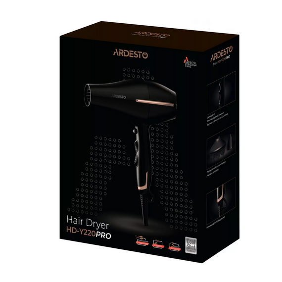 Uscător de păr Ardesto HD-Y220PRO, 2200W, Negru, 2 image