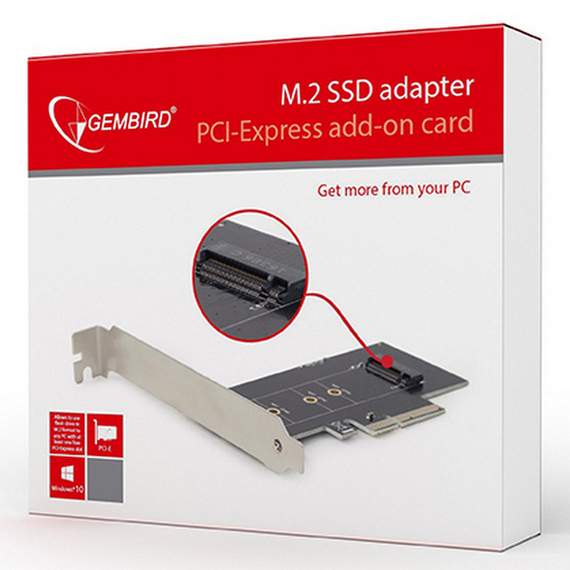 Placă de extensie Gembird PEX-M2-01, Gri, 3 image