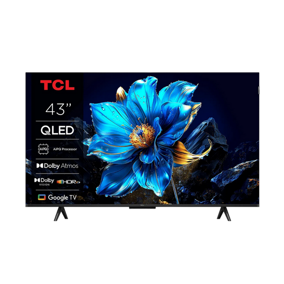 43" QLED SMART TV TCL 43T69C, 3840x2160 4K UHD, Google TV, Negru