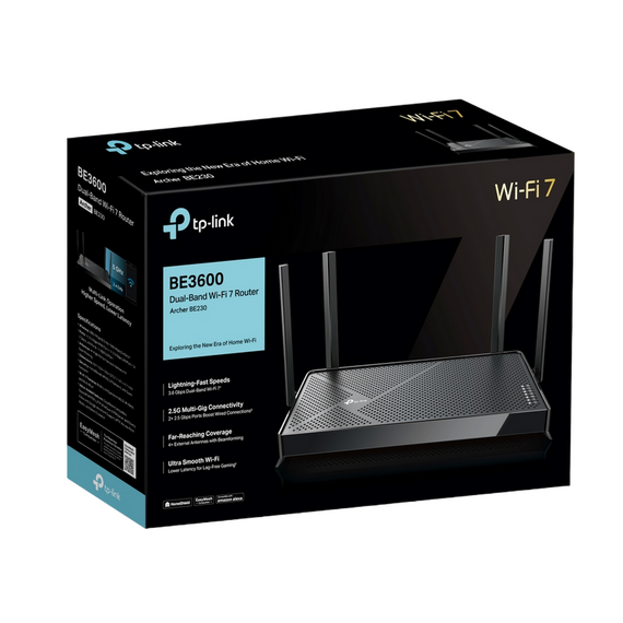 Router fără fir TP-LINK Archer BE230,  Negru, 2 image