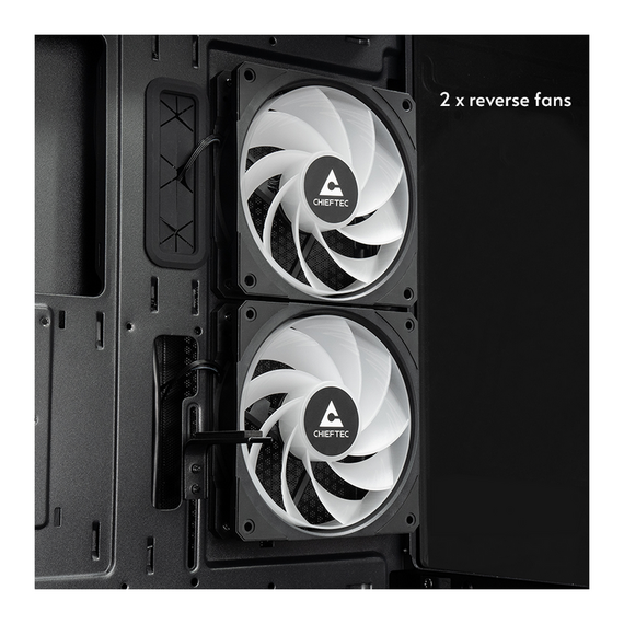 Carcasă PC Chieftec Vista, Midi-Tower, Fără PSU, Negru, 3 image