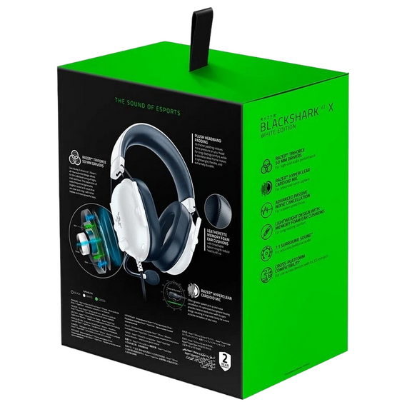 Căști gaming Razer BlackShark V2 X, Cu fir, Alb, 2 image