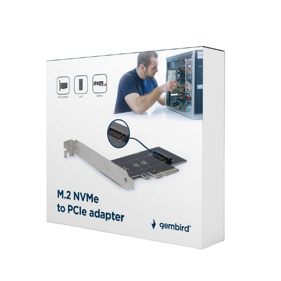 Placă de extensie Gembird PEX-M2-01, Gri, 2 image