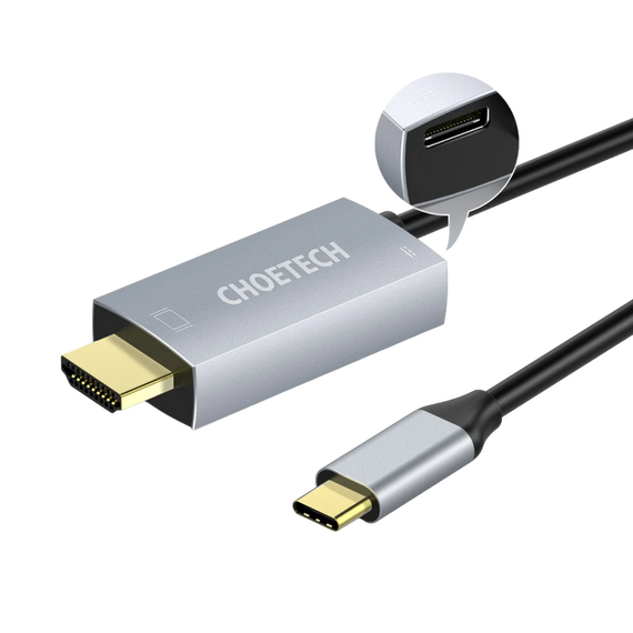 Adaptor USB Choetech XCH-M180, USB Type-C (F) - HDMI (F), 1,8m, Argintiu, 3 image