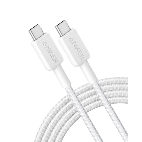 Cablu de încărcare și date Anker A81H5G21, USB Type-C/USB Type-C, 0,9m, Alb