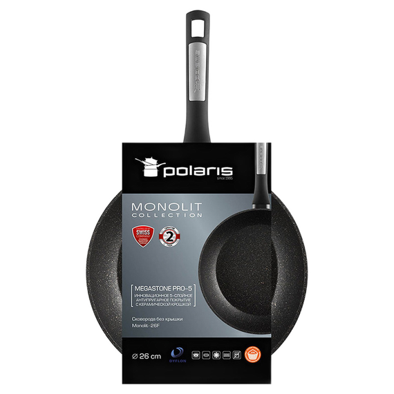 Tigaie Polaris Monolit-26F, 26cm, Negru, 3 image