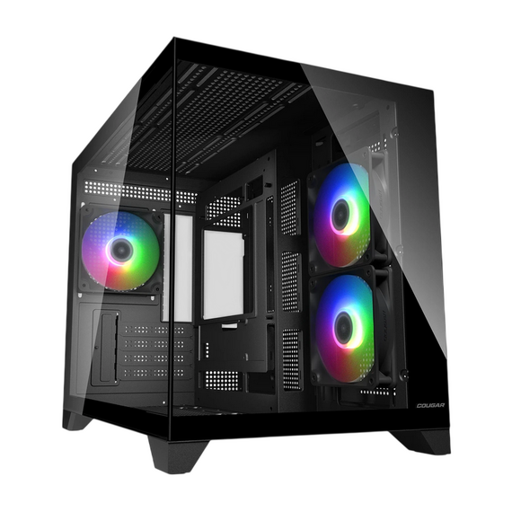 Carcasă PC Cougar FV150 Mini RGB, Mini-Tower, Fără PSU, Negru