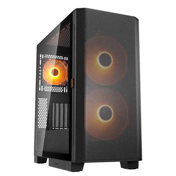 Carcasă PC Cougar Airface FLO RGB, Midi-Tower, Fără PSU, Negru