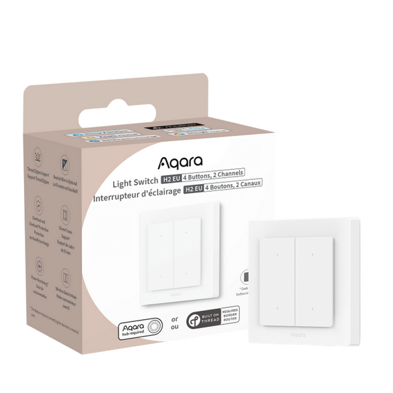 Comutator inteligent AQARA Light Switch H2, Alb