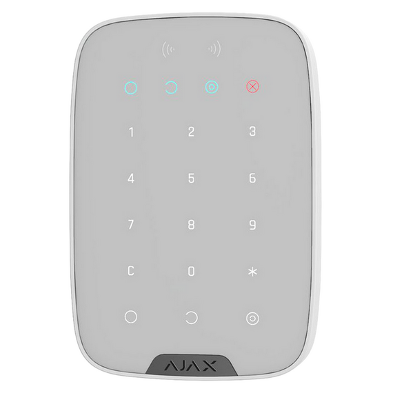 Tastatură tactilă fără fir Ajax KeyPad Plus, Alb