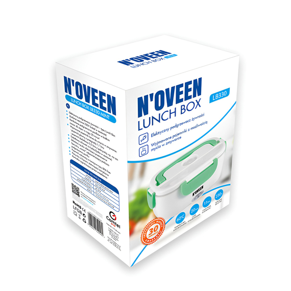 NOVEEN Lunch Box LB330 220-240 Volt, 23x16x10,5 cm, interior INOX, putere 40 W Mentă, 2 image