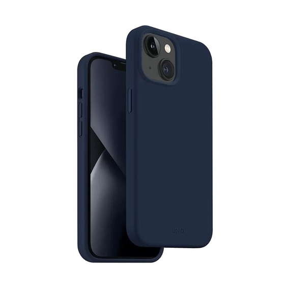 Carcasă Uniq Liquid Silicone Lino Marine pentru iPhone 14, albastru