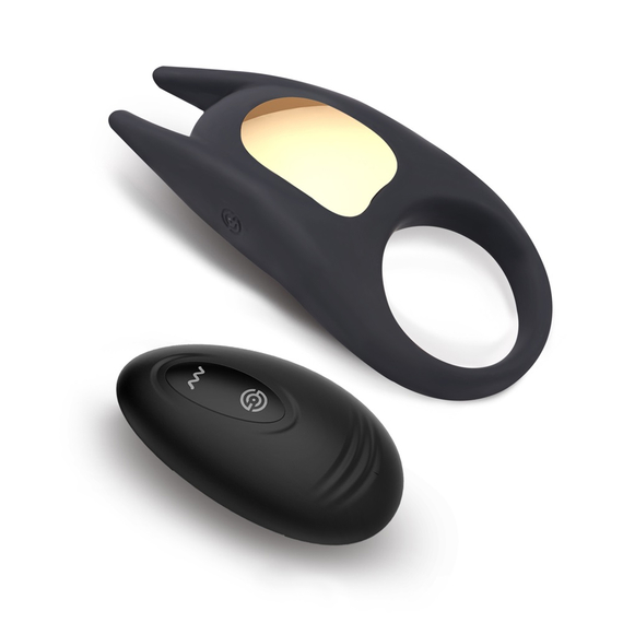 WINYI Lucas II Cock Rings + telecomandă IPX5 10 moduri de vibrație, negru
