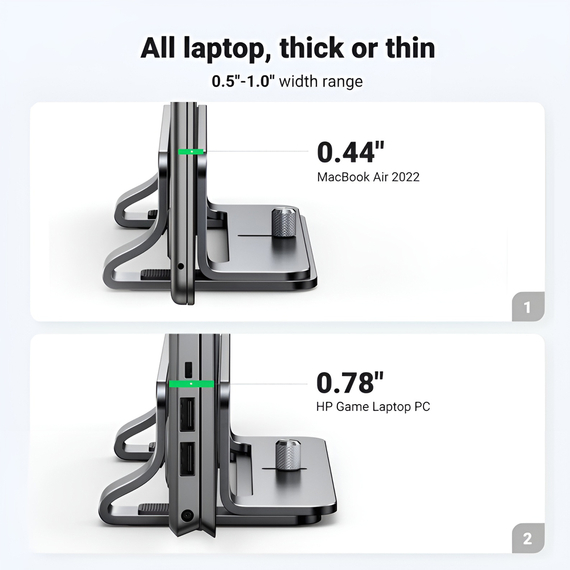 UGREEN Suport vertical pentru laptop LP258, argintiu, 2 image