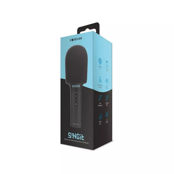 Microfon Forever Bluetooth cu difuzor BMS-500, negru, 2 image
