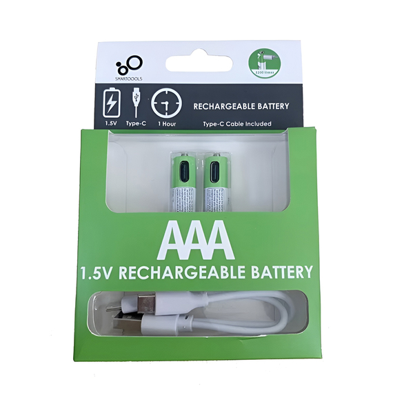 Baterii reîncărcabile Li-ion USB-C AAA 400mAh, 2 bucăți cu cablu 2in1 Type-C