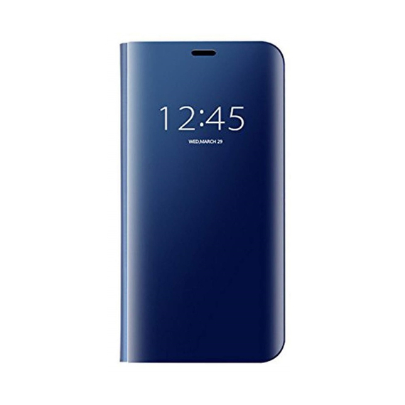 Carcasă cu cască oglindă Flip Samsung A10, albastru închis