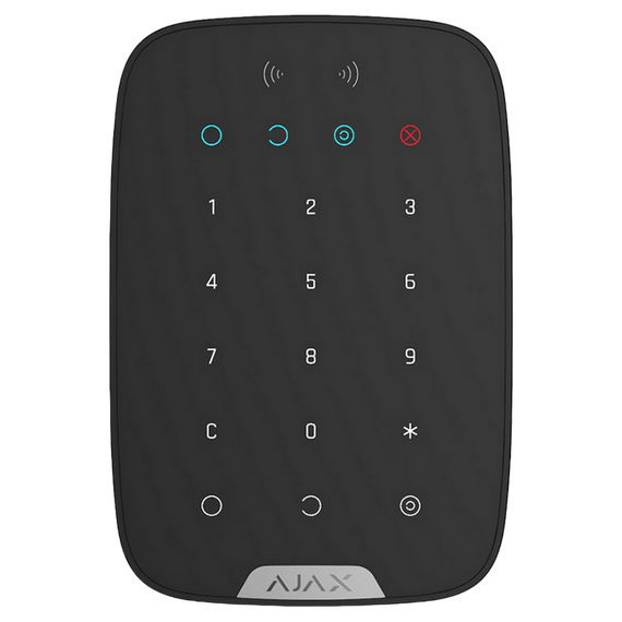 Tastatură tactilă fără fir Ajax KeyPad Plus, Negru