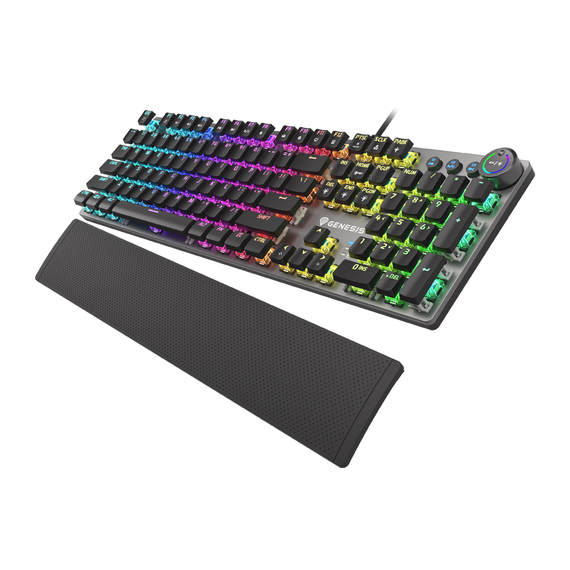 Tastatura mecanică Genesis Thor 380 RGB, US Layout, iluminare din spate RGB, comutator albastru Outemu, 2 image