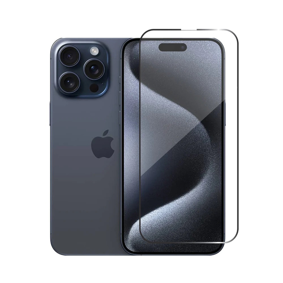 Helmet Diamond Glass 5D iPhone 15 Pro Max, negru