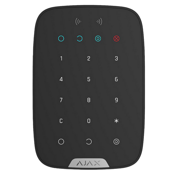 Tastatură tactilă fără fir Ajax KeyPad, Negru