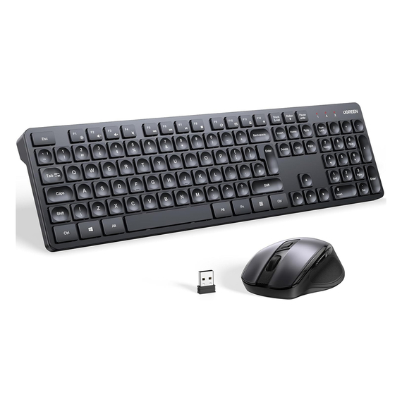 UGREEN Tastatură combo fără fir și mouse ergonomic US MK006, negru