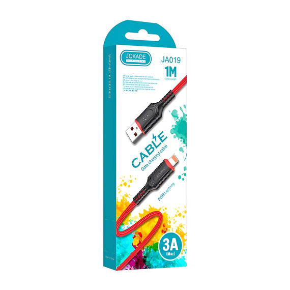 Jokade Cablu USB-A către Lightning 3A 1m JA019, roșu, 2 image