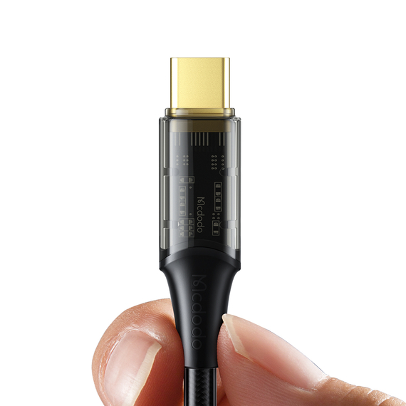 Mcdodo Cablu Type-C la Type-C PD Transparent Amber 100W 5A 1.2m, Negru, 2 image