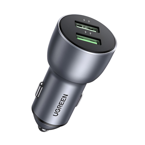 UGREEN Încărcător auto 2*USB-A aluminiu 3A 36W, gri