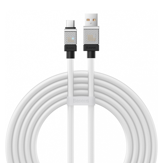 Cablu Baseus Seria CoolPlay USB-A la Type-C 5A 100W 2m, alb