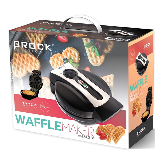 Aparat pentru vafe BROCK WM 3002 BK, 1000W, negru, 3 image