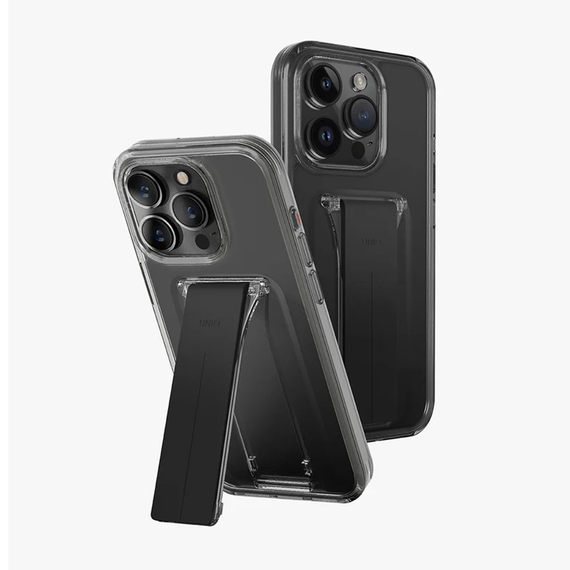 Uniq Case pentru iPhone 15 Pro Heldro Mount cu suport, Smoke